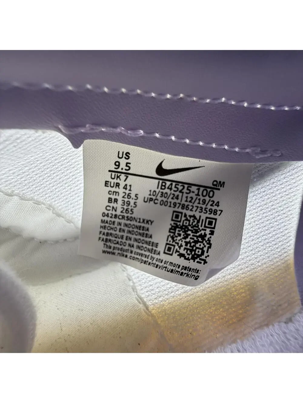 Nike Kill Shot 2 Textile Shoes White Barely Grape IB4525-100 Women Size 9.5 - Picture 5 of 11